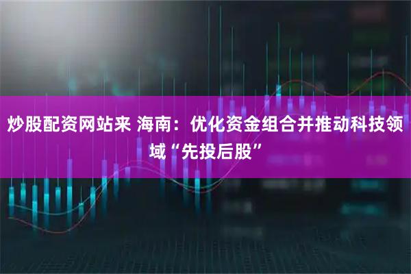 炒股配资网站来 海南：优化资金组合并推动科技领域“先投后股”